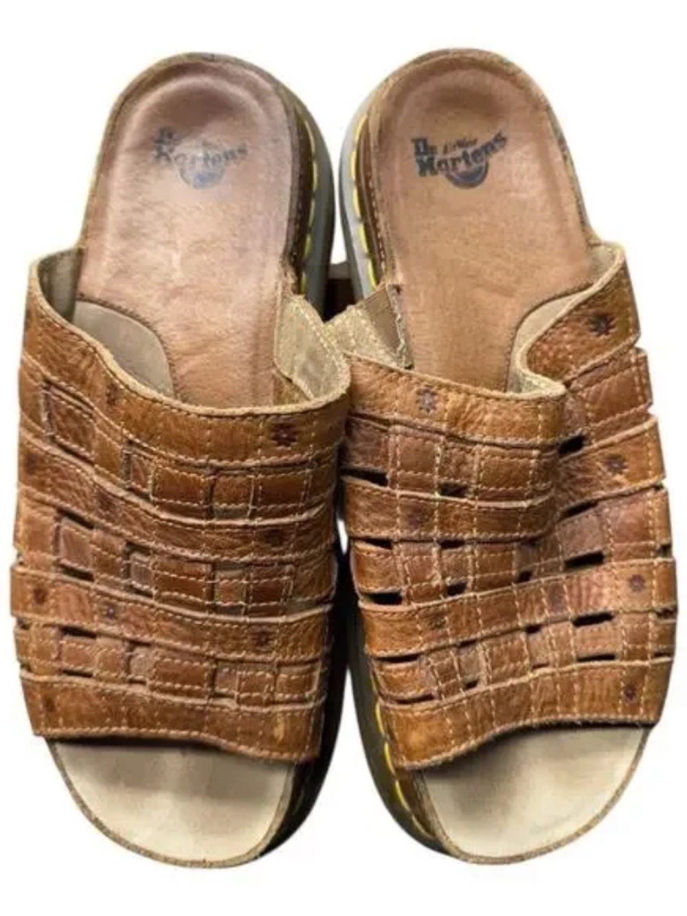 Vintage Dr Martens Women's US 10-10.5/EU 42 Flower Sandals Leather Chunky Sandal